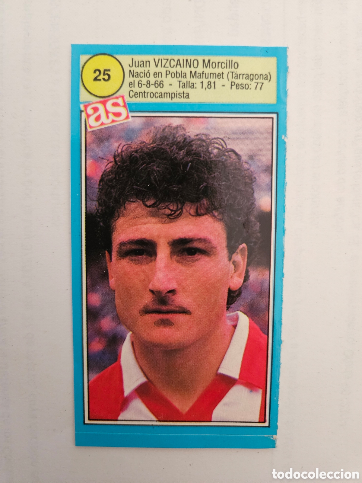Cromos de f&uacute;tbol: Atl&eacute;tico Madrid - N&ordm; 25, Vizcaino - AS - Ases de Liga 1990-1991, 90-91 - Nunca pegado adhesivo