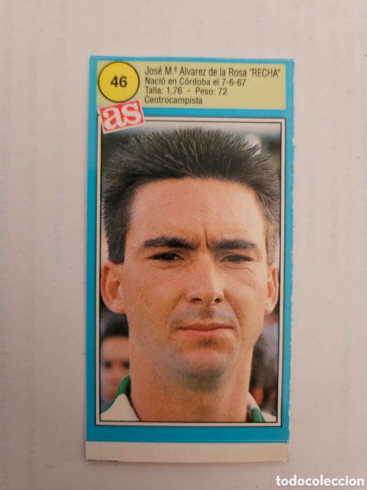 Cromos de F&uacute;tbol: 46 RECHA (REAL BETIS BALOMPIE) - CROMO ASES DE LA LIGA 90/91 - CROMOS FUTBOL DIARIO AS 1990/1991