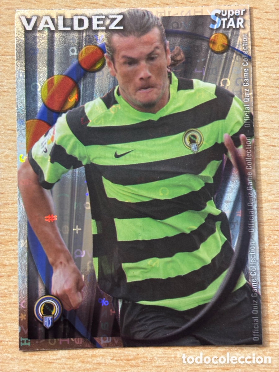Fu&szlig;ball-Sticker: # 512 Valdez H&eacute;rcules CF Superstar Mundicromo 2011 fondo letras