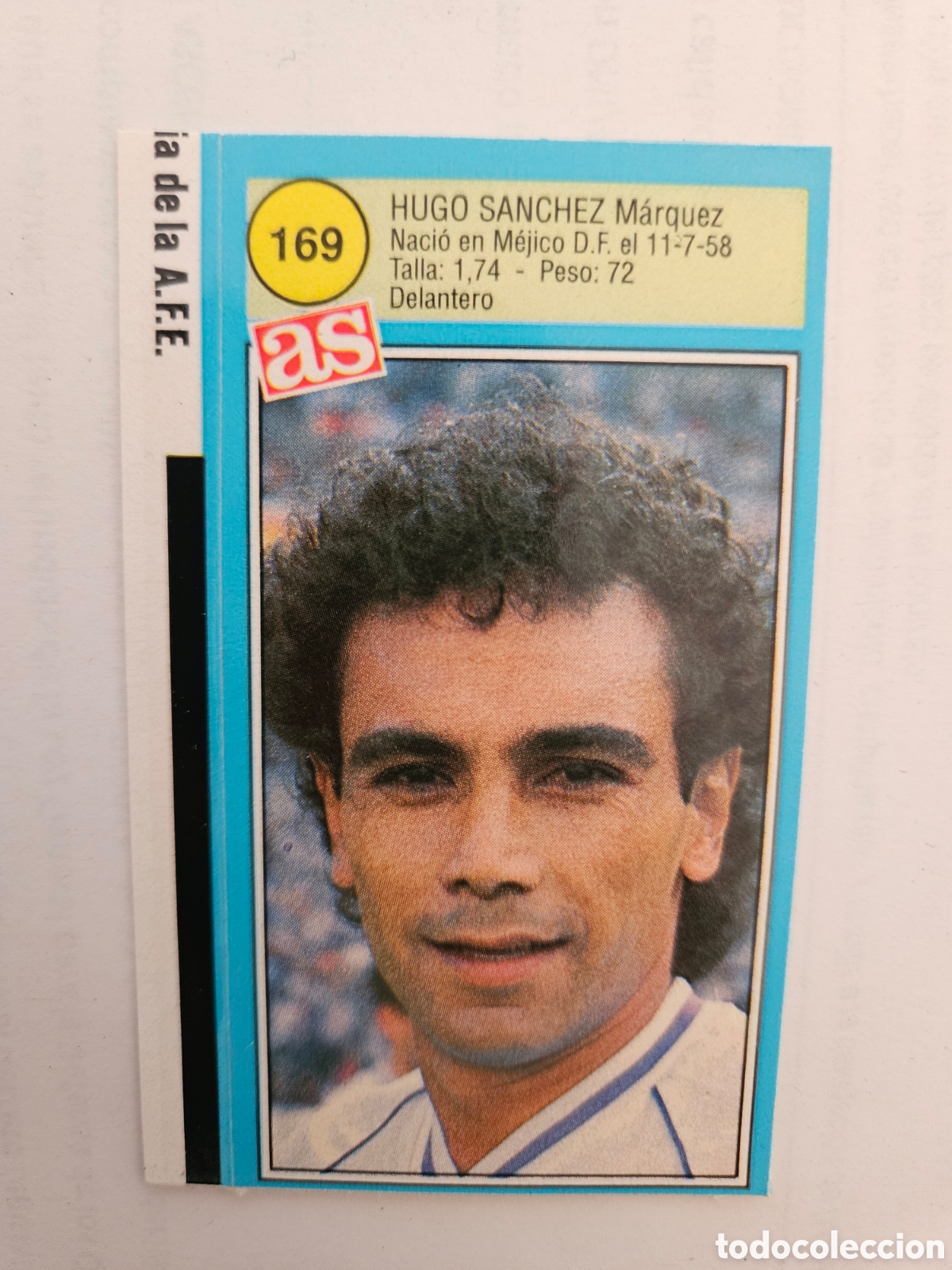 Fu&szlig;ball-Sticker: HUGO SANCHEZ REAL MADRID AS 1990 1991 CROMO FUTBOL LIGA 90 91 - SIN PEGAR - 169