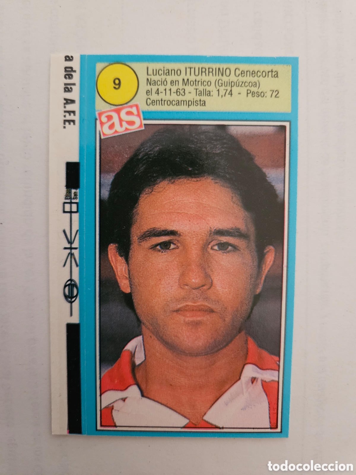 Cromos de Futebol: CROMO PEGATINA. ASES LIGA FUTBOL 90 91 1990 1991. DIARIO AS. 9 ITURRINO. ATHLETIC BILBAO