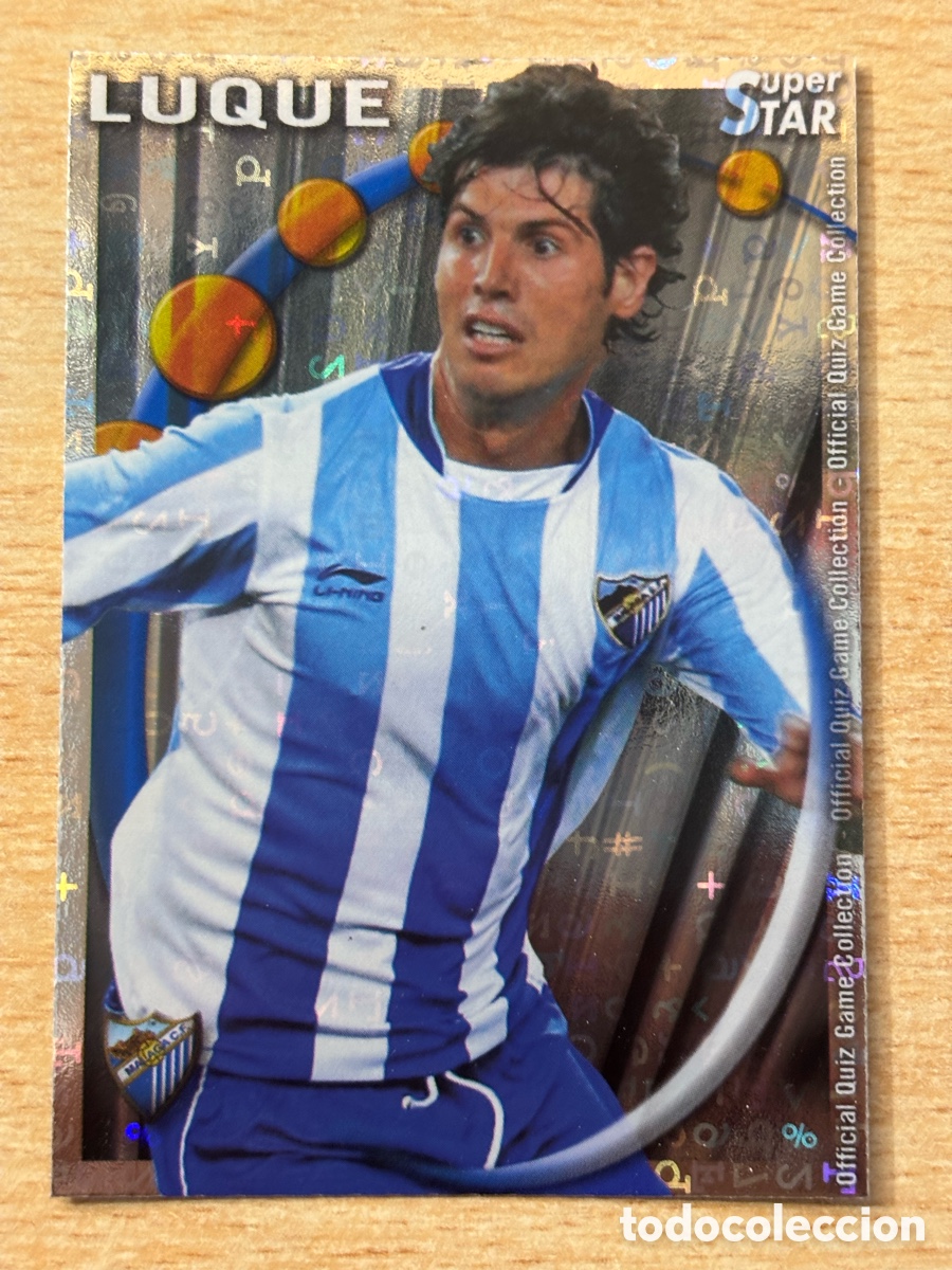 Football Stickers: # 457 Luque M&aacute;laga CF Superstar Mundicromo 2011 fondo letras
