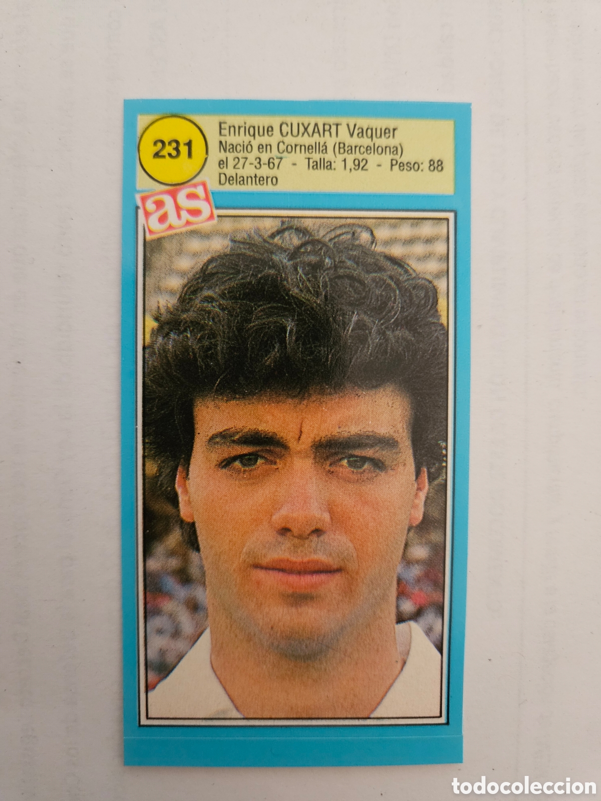 Football Stickers: Valencia - N&ordm; 231, Cuxart - AS - Ases de Liga 1990-1991, 90-91 - Nunca pegado adhesivo