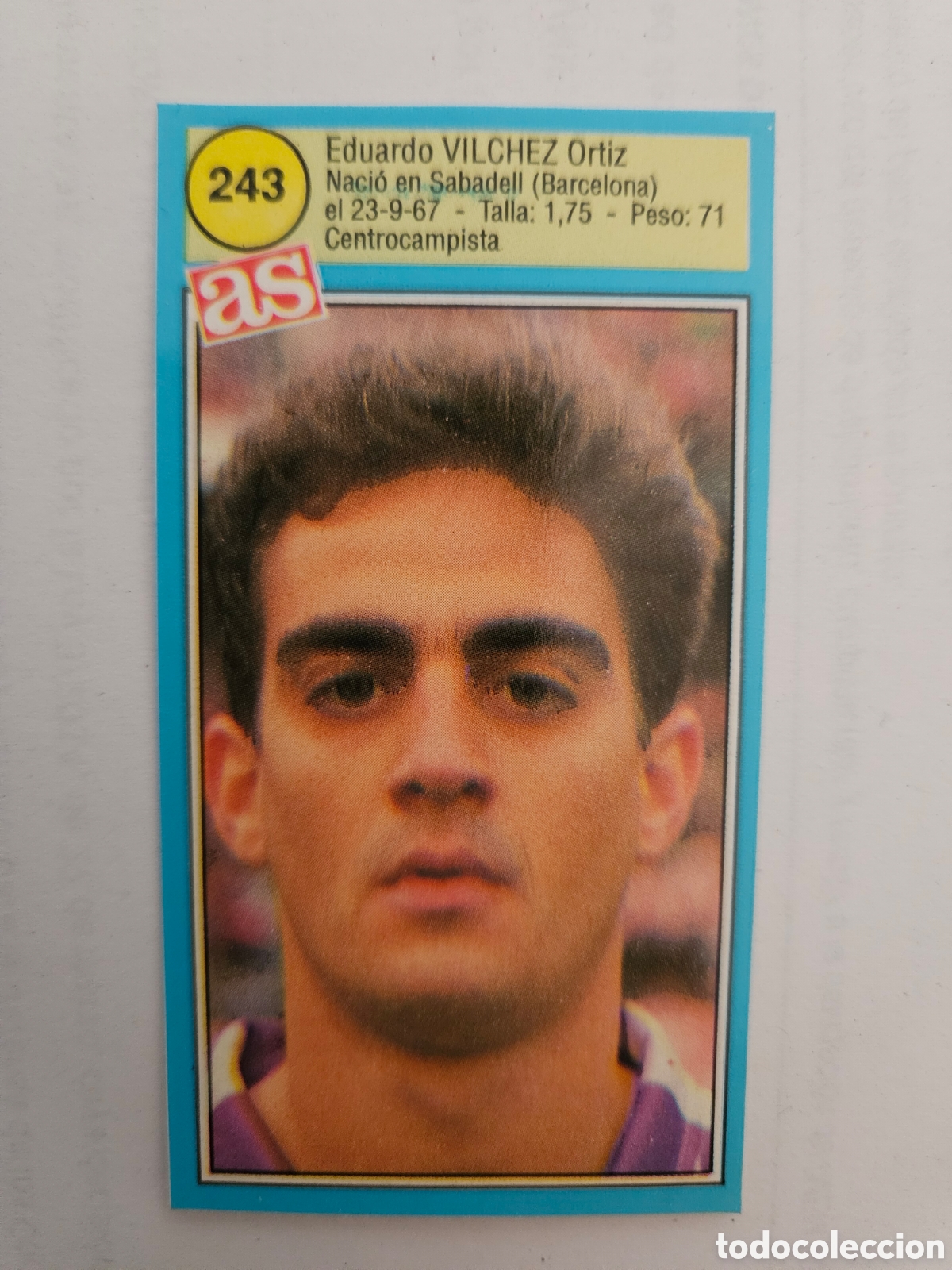Cromos de F&uacute;tbol: 243 EDUARDO VILCHEZ (VALLADOLID CF) CROMO ASES DE LA LIGA 90/91 - CROMOS FUTBOL DIARIO AS 1990/1991
