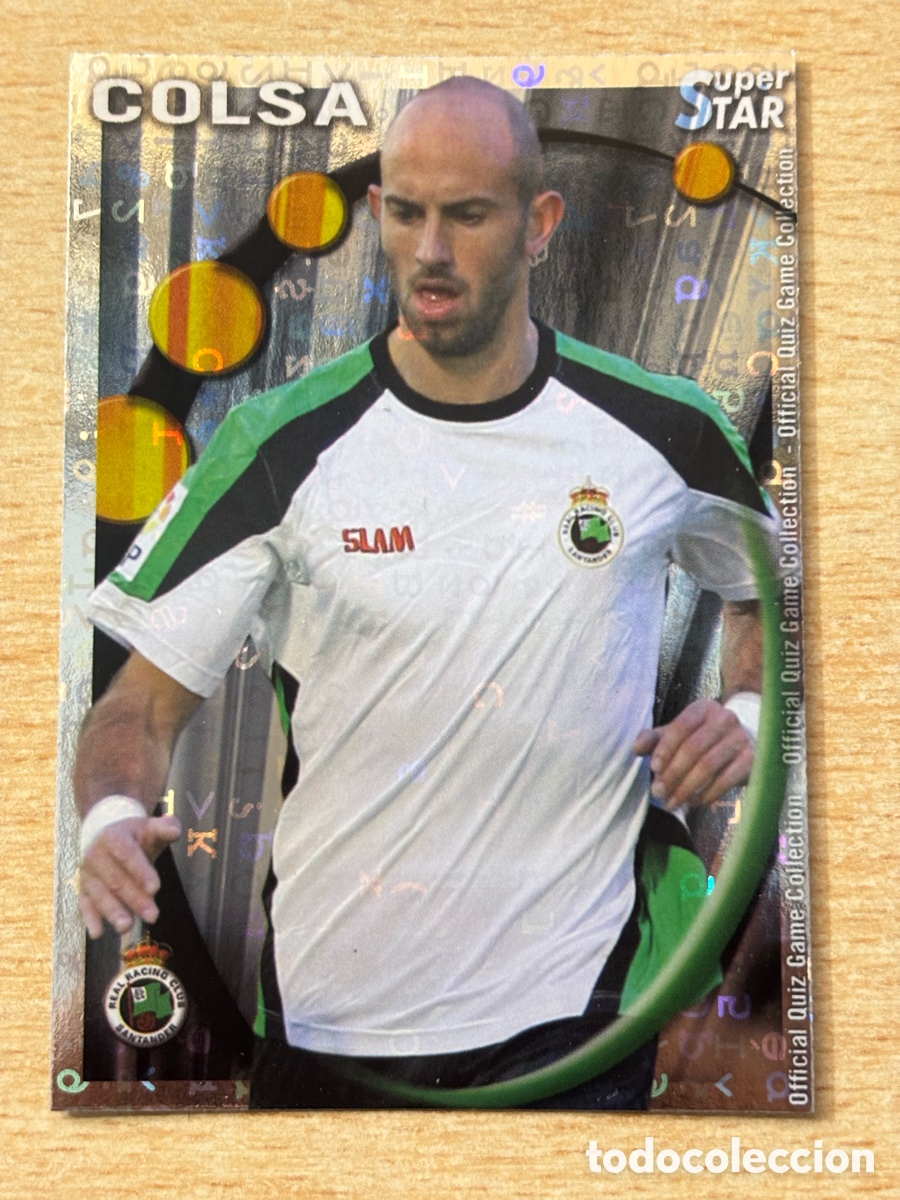 Cromos de F&uacute;tbol: # 430 Colsa Racing de Santander Superstar Mundicromo 2011 fondo letras