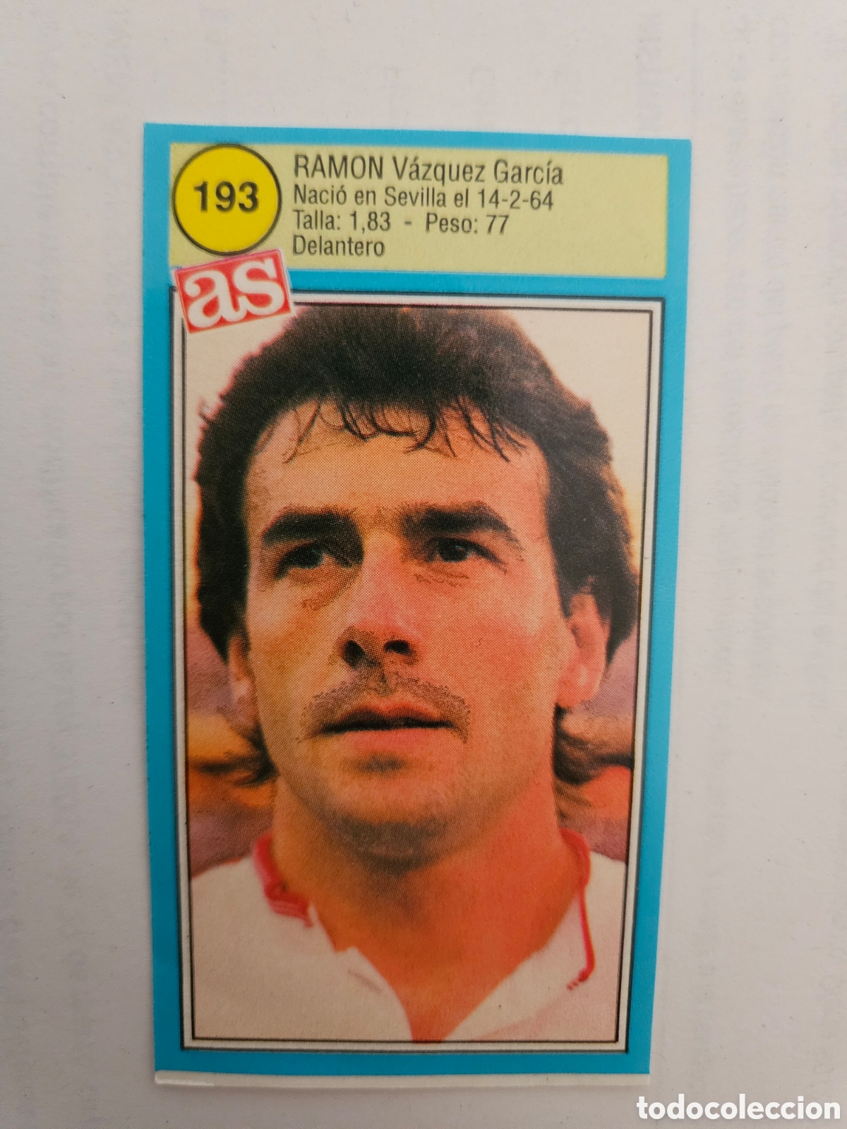 Cromos de F&uacute;tbol: CROMO PEGATINA. ASES LIGA FUTBOL 90 91 1990 1991. DIARIO AS. 193 RAMON. SEVILLA CF
