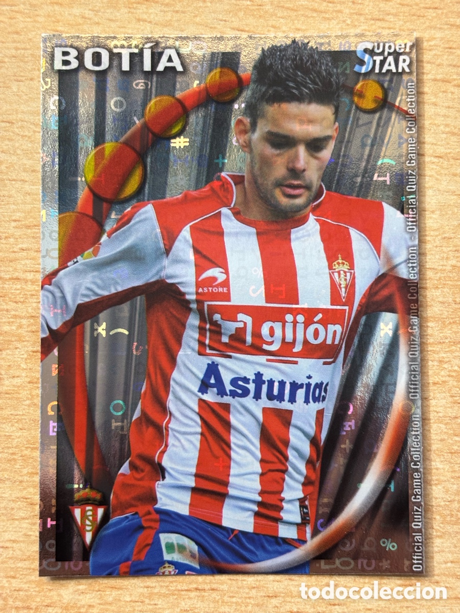 Cromos de F&uacute;tbol: # 402 Bot&iacute;a Sporting de Gij&oacute;n Superstar Mundicromo 2011 fondo letras