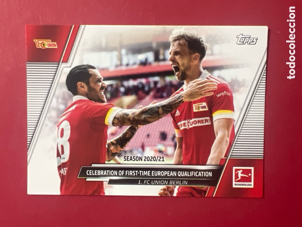 Cromos de F&uacute;tbol: C400. 2021-22 Topps Bundesliga #188 FC UNION BERLIN Celebraci&oacute;n de la Clasificaci&oacute;n