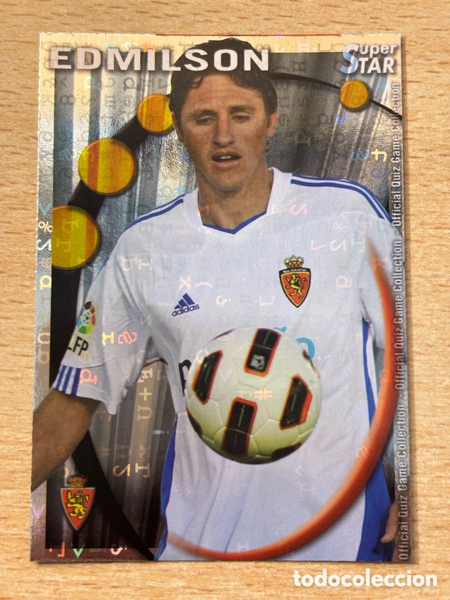 Cromos de F&uacute;tbol: # 377 Edmilson Real Zaragoza Superstar Mundicromo 2011 fondo letras