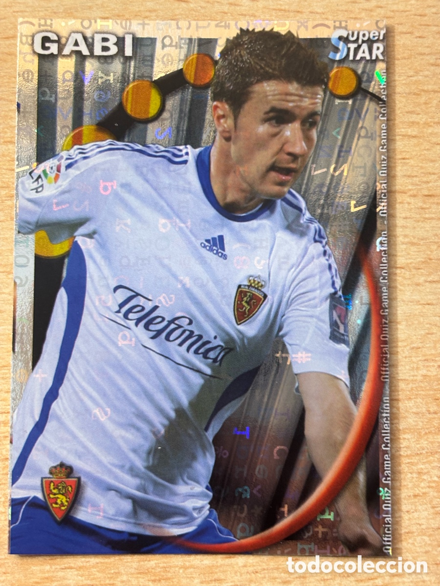 Cromos de F&uacute;tbol: # 376 Gabi Real Zaragoza Superstar Mundicromo 2011 fondo letras