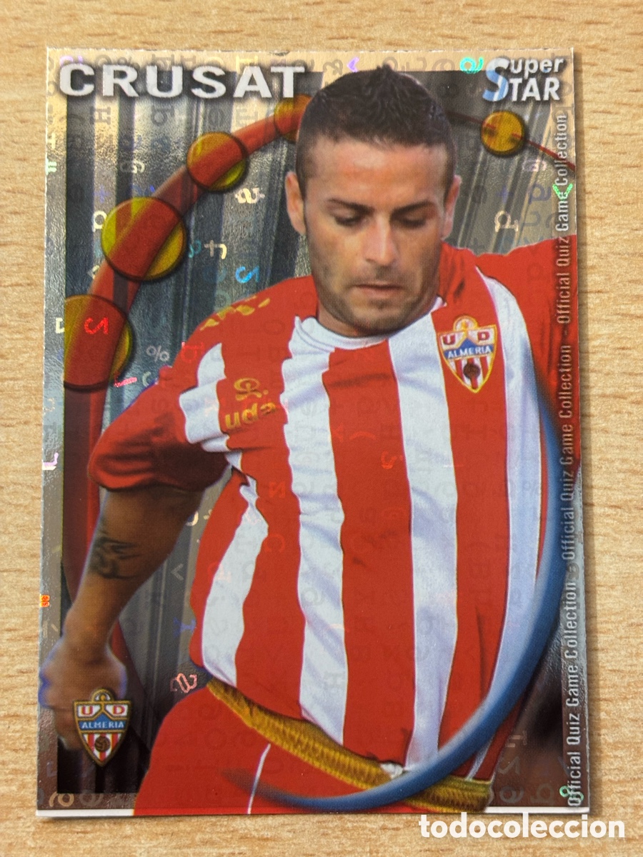 Cromos de F&uacute;tbol: # 350 Crusat UD Almer&iacute;a Superstar Mundicromo 2011 fondo letras