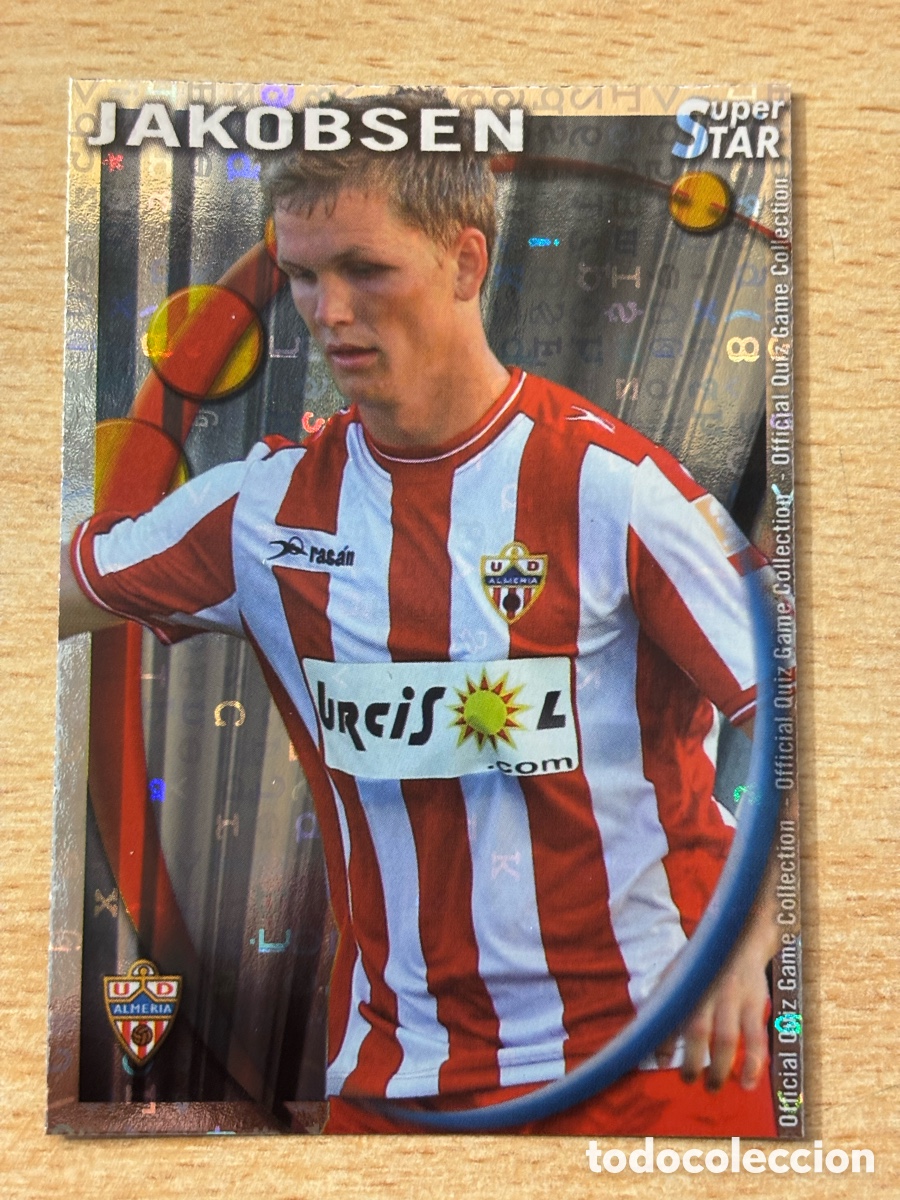Cromos de Futebol: # 348 Jakobsen UD Almer&iacute;a Superstar Mundicromo 2011 fondo letras