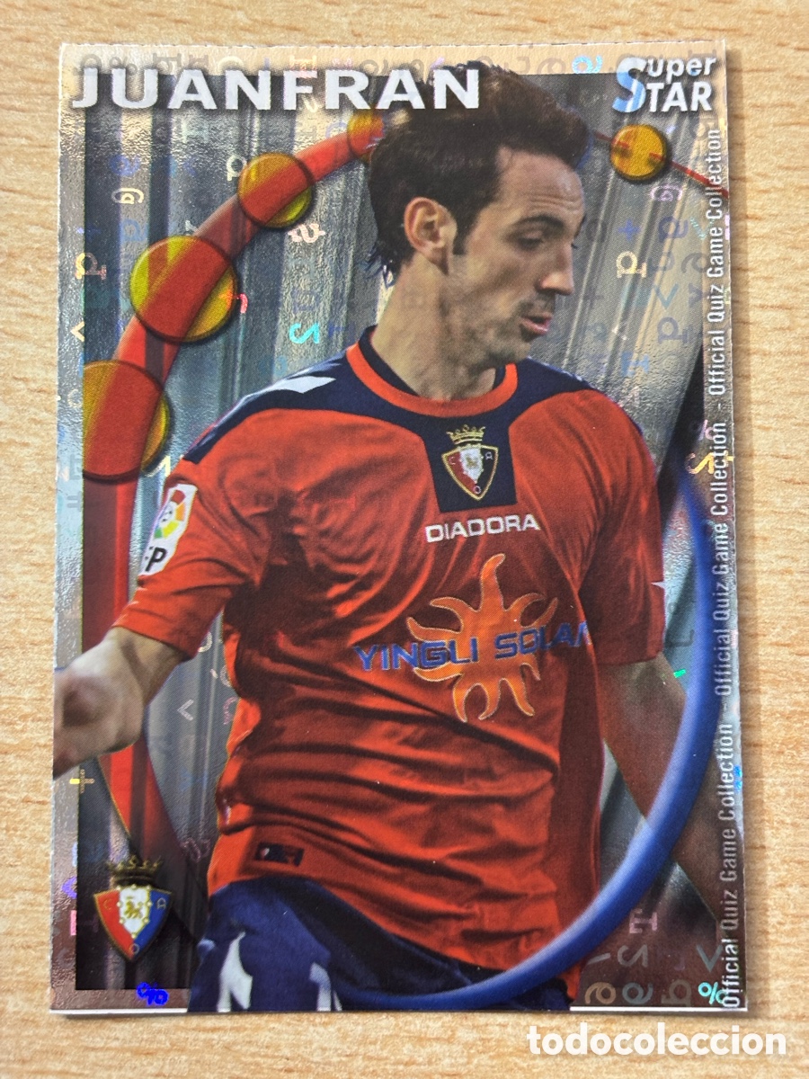 Cromos de F&uacute;tbol: # 320 Juanfran CA Osasuna Superstar Mundicromo 2011 fondo letras