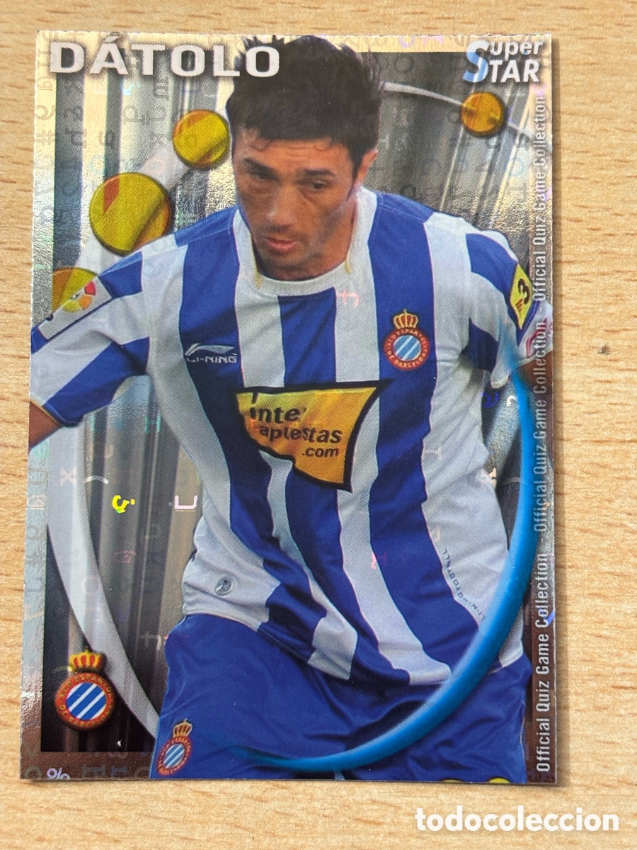 Cromos de f&uacute;tbol: # 296 D&aacute;tolo RCD Espa&ntilde;ol Superstar Mundicromo 2011 fondo letras