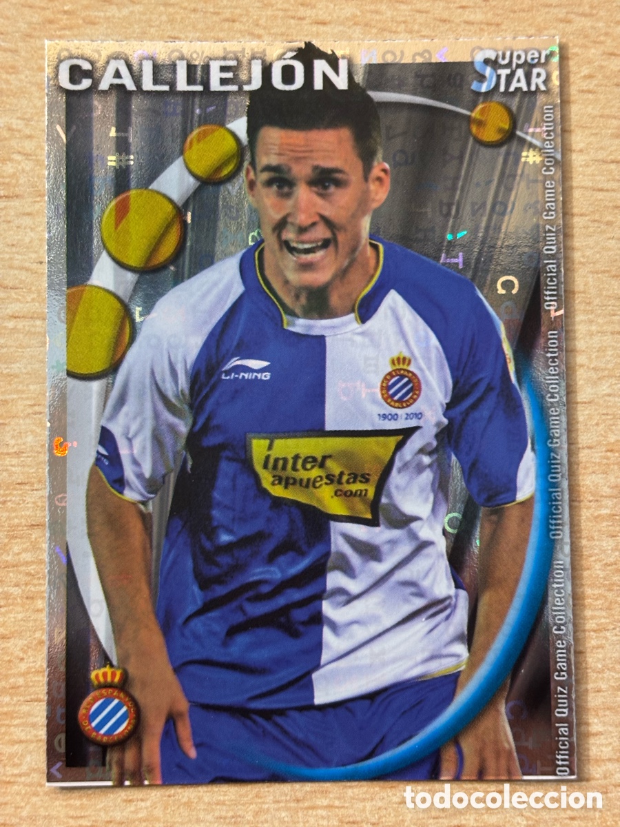 Cromos de f&uacute;tbol: # 295 Callej&oacute;n RCD Espa&ntilde;ol Superstar Mundicromo 2011 fondo letras