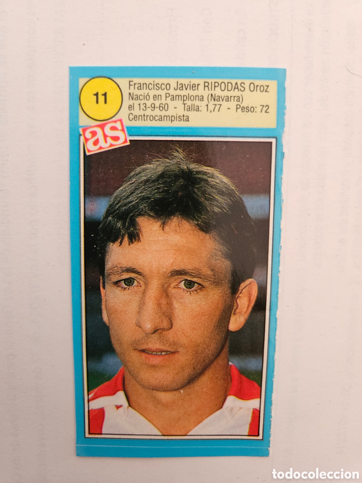 Cromos de f&uacute;tbol: N&ordm; 11 RIPODAS (ATHLETIC CLUB DE BILBAO) - CROMO F&Uacute;TBOL LIGA 1990-1991 DIARIO AS 90-91. SIN PEGAR