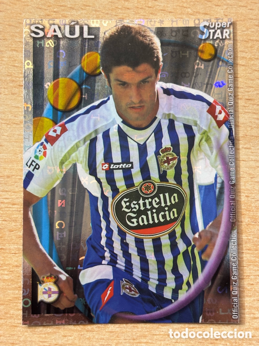 Figurine di Calcio: # 270 Sa&uacute;l Deportivo de La Coru&ntilde;a Superstar Mundicromo 2011 fondo letras