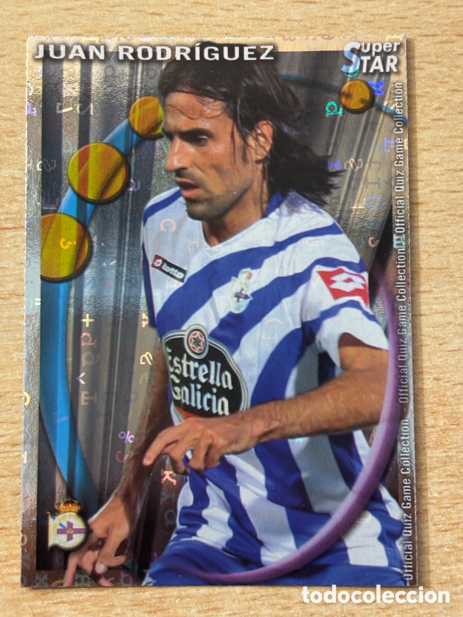 Fu&szlig;ball-Sticker: # 268 Juan Rodr&iacute;guez Deportivo de La Coru&ntilde;a Superstar Mundicromo 2011 fondo letras