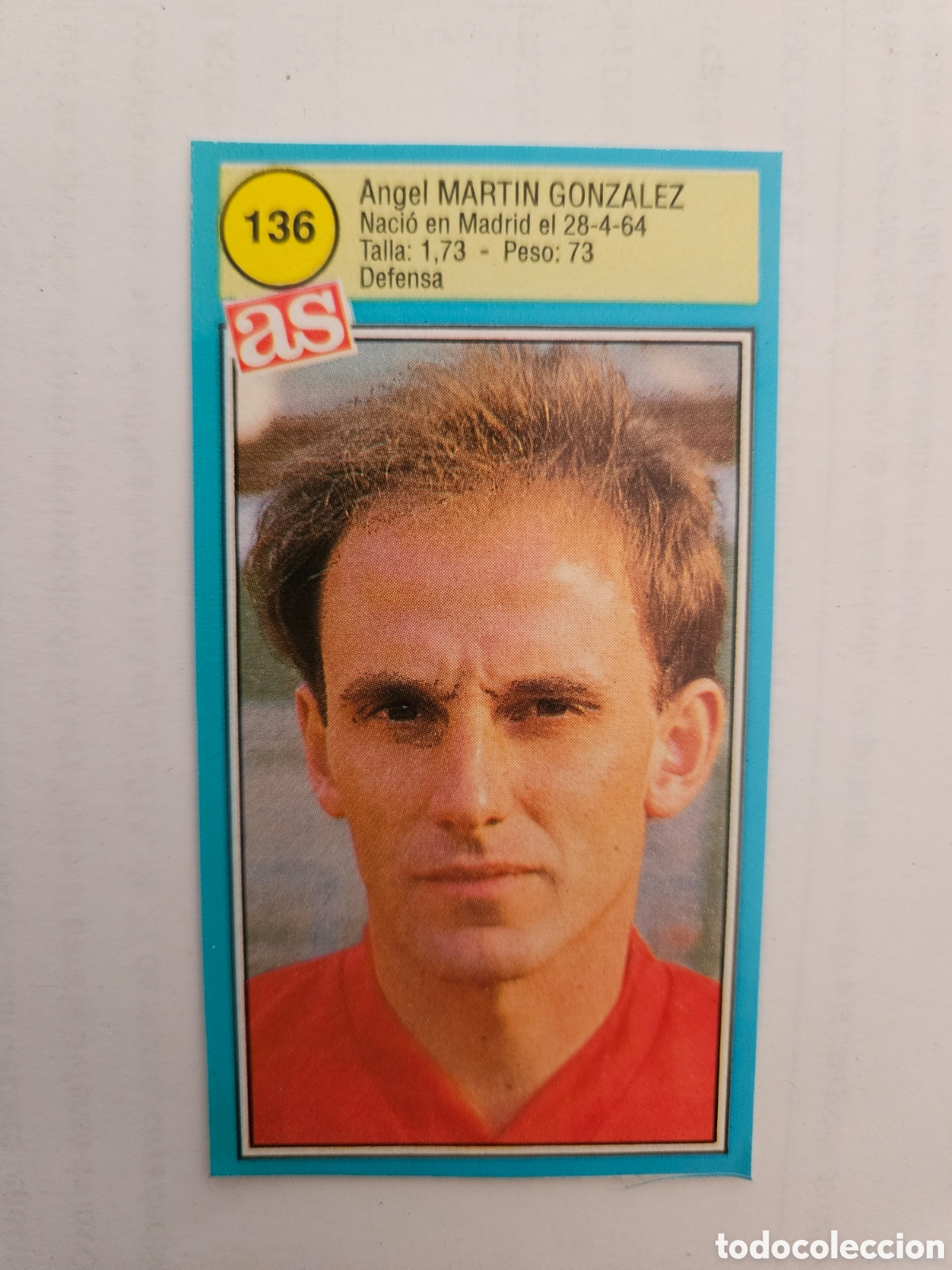 Cromos de F&uacute;tbol: Osasuna - N&ordm; 136, Mart&iacute;n Gonz&aacute;lez - AS - Ases de Liga 1990-1991, 90-91 - Nunca pegado adhesivo