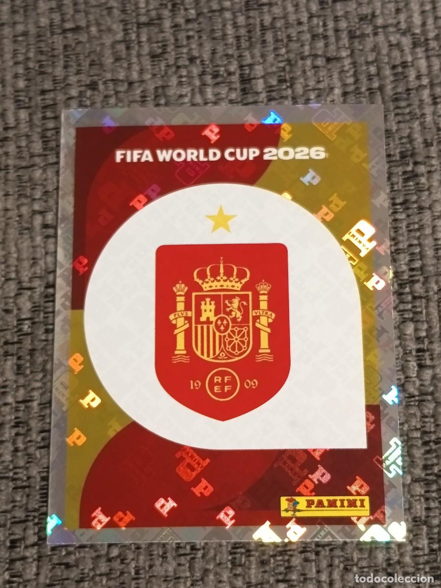 Cromos de F&uacute;tbol: ESCUDO ESPA&Ntilde;A ESP 1 STICKER MUNDIAL 2026 PANINI FIFA WORLD CUP NUEVO