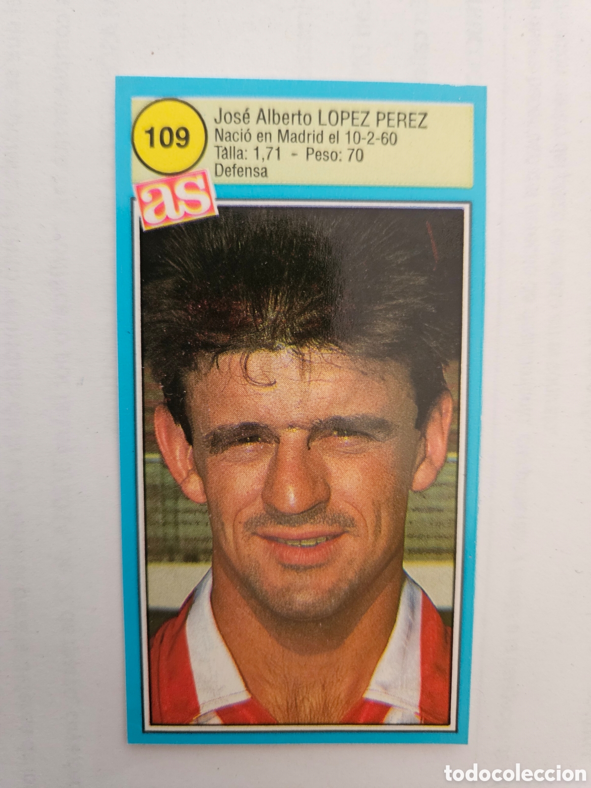 Cromos de F&uacute;tbol: LOPEZ PEREZ LOGRO&Ntilde;ES AS 1990 1991 CROMO FUTBOL LIGA 90 91 - SIN PEGAR - 109 B