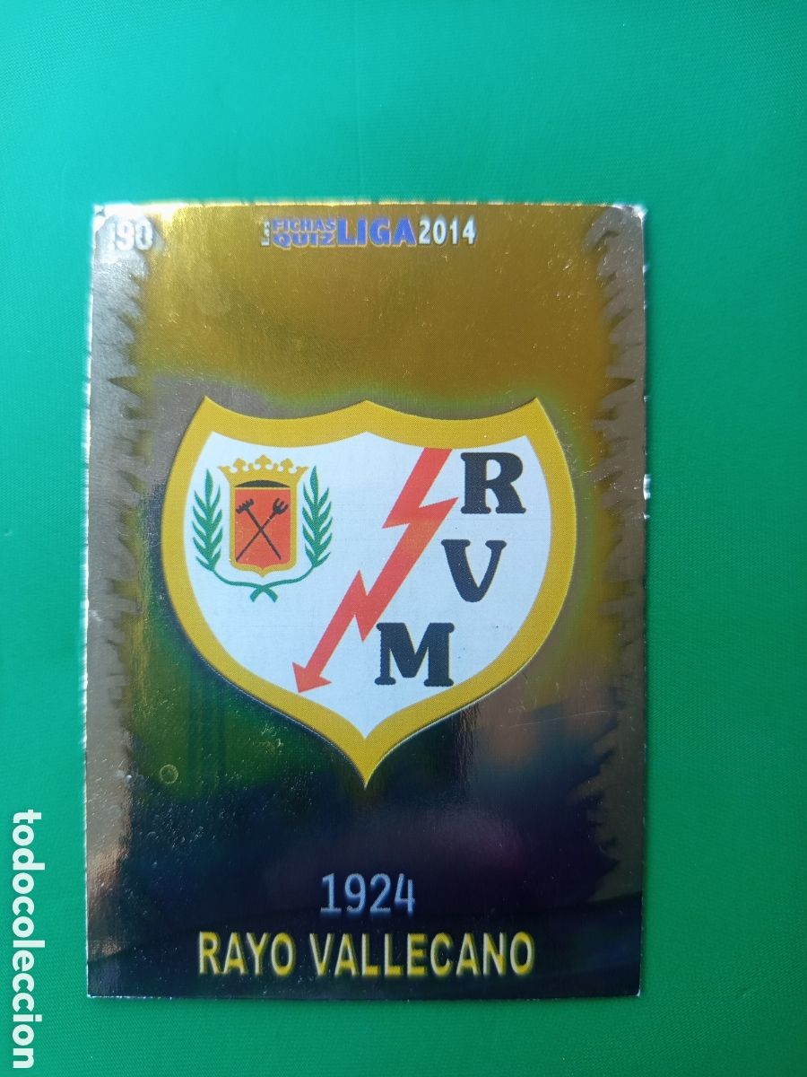 Football Stickers: ❇️ CROMO CARD ⚽ ESCUDO RAYO VALLECANO 190 FICHAS LIGA QUIZ GAME 2014 13 14 2013 2014 MUNDICROMO ❇️