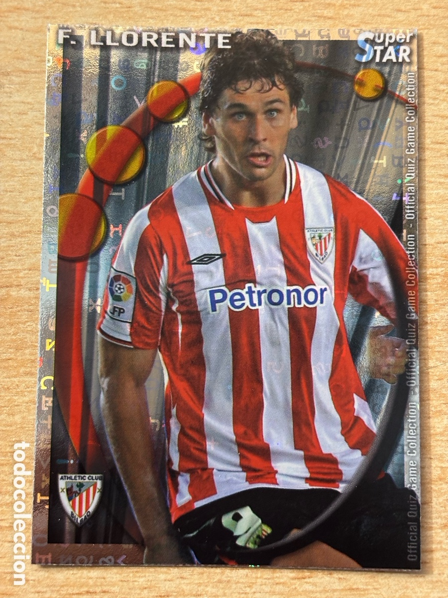 Cromos de F&uacute;tbol: # 216 F. Llorente Athletic Club de Bilbao Superstar Mundicromo 2011 fondo letras