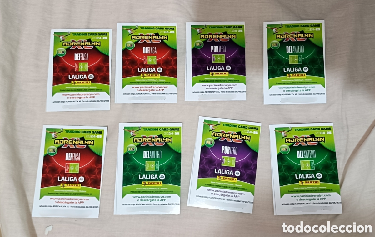Football Stickers: Lote 8 Cartas Adrenalyn XL 24-25. Error de corte. Miscut de F&aacute;brica