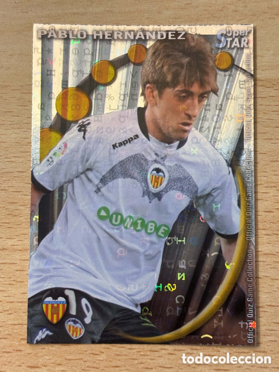 Figurine di Calcio: # 078 Pablo Hern&aacute;ndez Valencia CF Superstar Mundicromo 2011 fondo letras