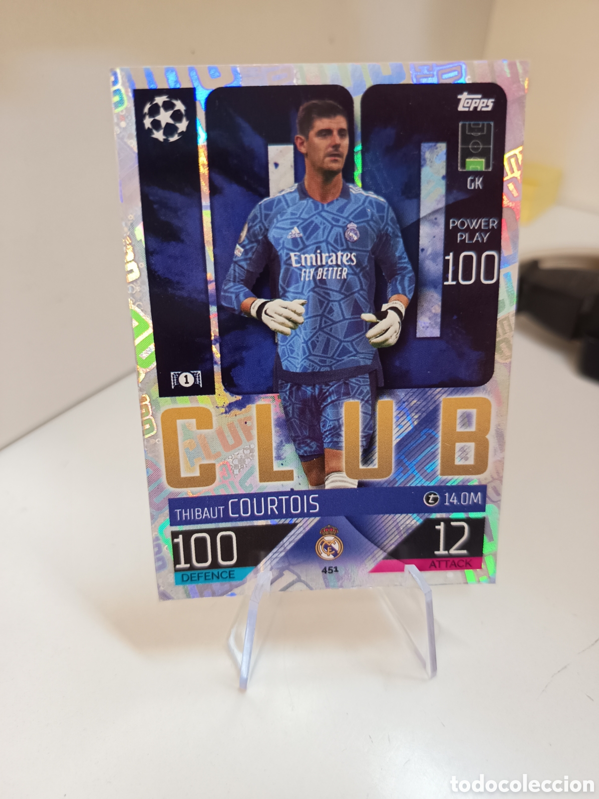 Fu&szlig;ball-Sticker: TOPPS MATCH ATTAX 2022 2023 UEFA 22 23 100 CLUB 451 COURTOIS
