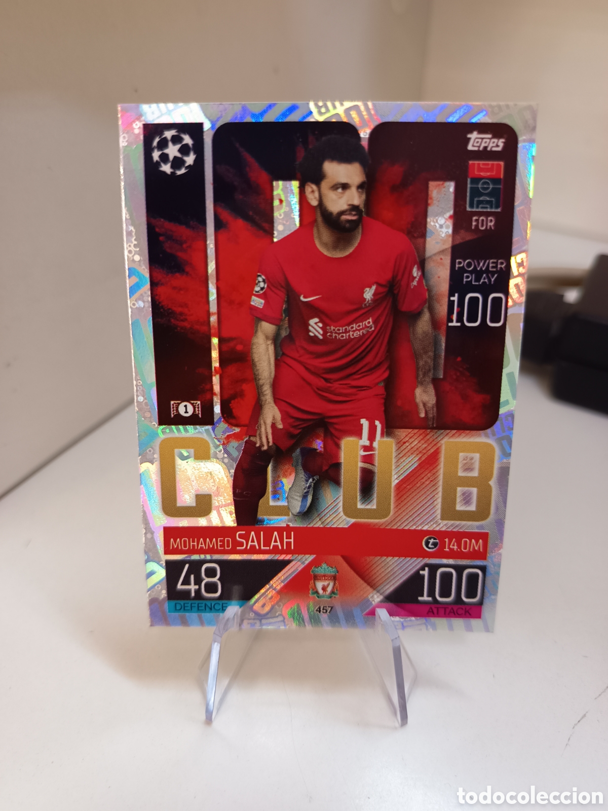 Figurine di Calcio: TOPPS MATCH ATTAX 2022 2023 UEFA 22 23 100 CLUB 457 SALAH