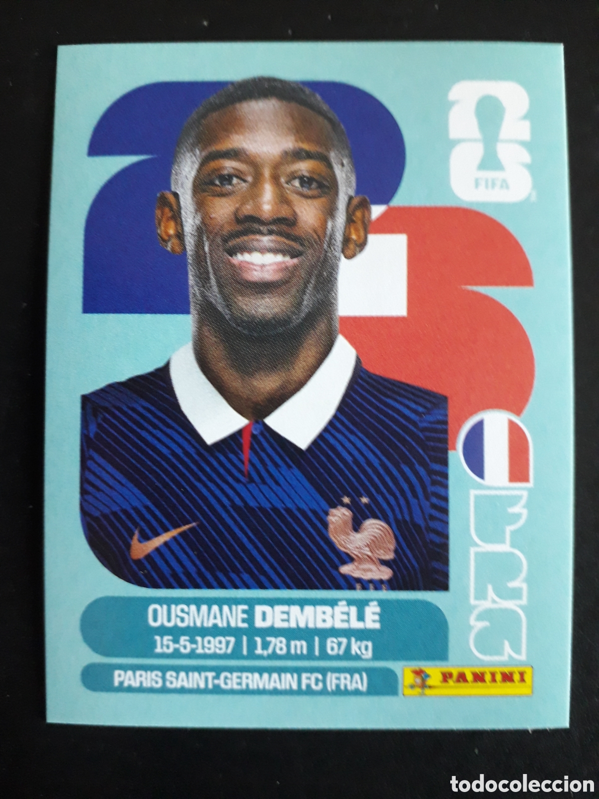 Fu&szlig;ball-Sticker: DEMB&Eacute;L&Eacute; FRANCIA FRA 15 MUNDIAL F&Uacute;TBOL 2026 FIFA WORLD CUP PANINI SIN PEGAR PEDIDO M&Iacute;NIMO 3&euro;
