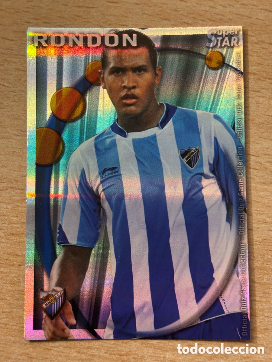 Cromos de F&uacute;tbol: # 459 Rond&oacute;n M&aacute;laga CF Superstar Mundicromo 2011 rayas horizontales