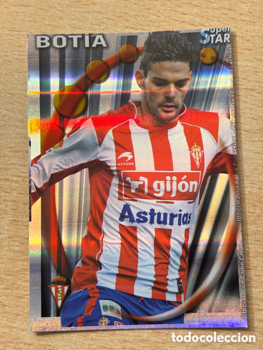 Cromos de F&uacute;tbol: # 402 Bot&iacute;a Sporting de Gij&oacute;n Superstar Mundicromo 2011 rayas horizontales