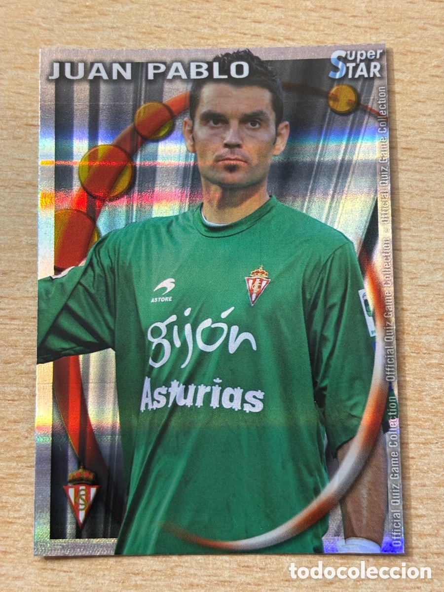 Cromos de F&uacute;tbol: # 401 Juan Pablo Sporting de Gij&oacute;n Superstar Mundicromo 2011 rayas horizontales