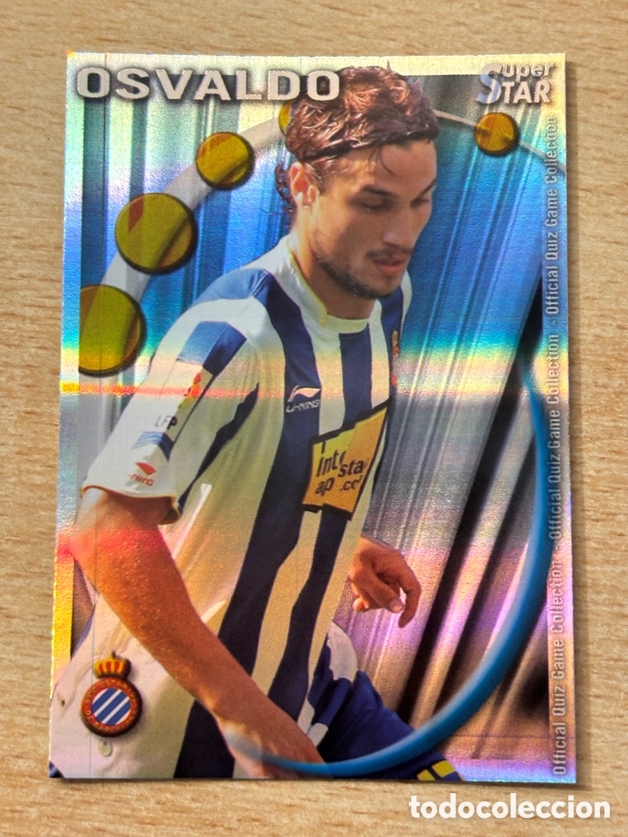 Cromos de F&uacute;tbol: # 297 Osvaldo RCD Espa&ntilde;ol Superstar Mundicromo 2011 rayas horizontales