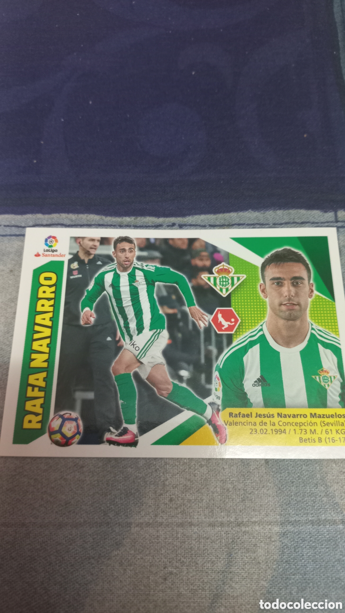Cromos de F&uacute;tbol: Rafa Navarro Betis 17 18 sin pegar
