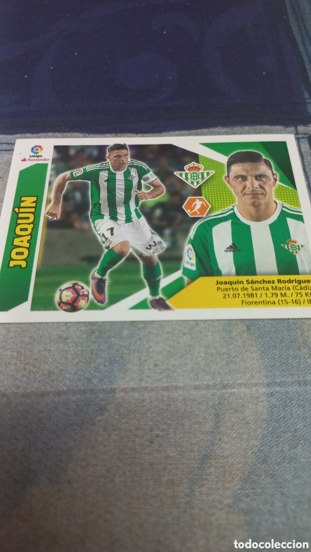 Cromos de F&uacute;tbol: Joaqu&iacute;n Betis 17 18 sin pegar
