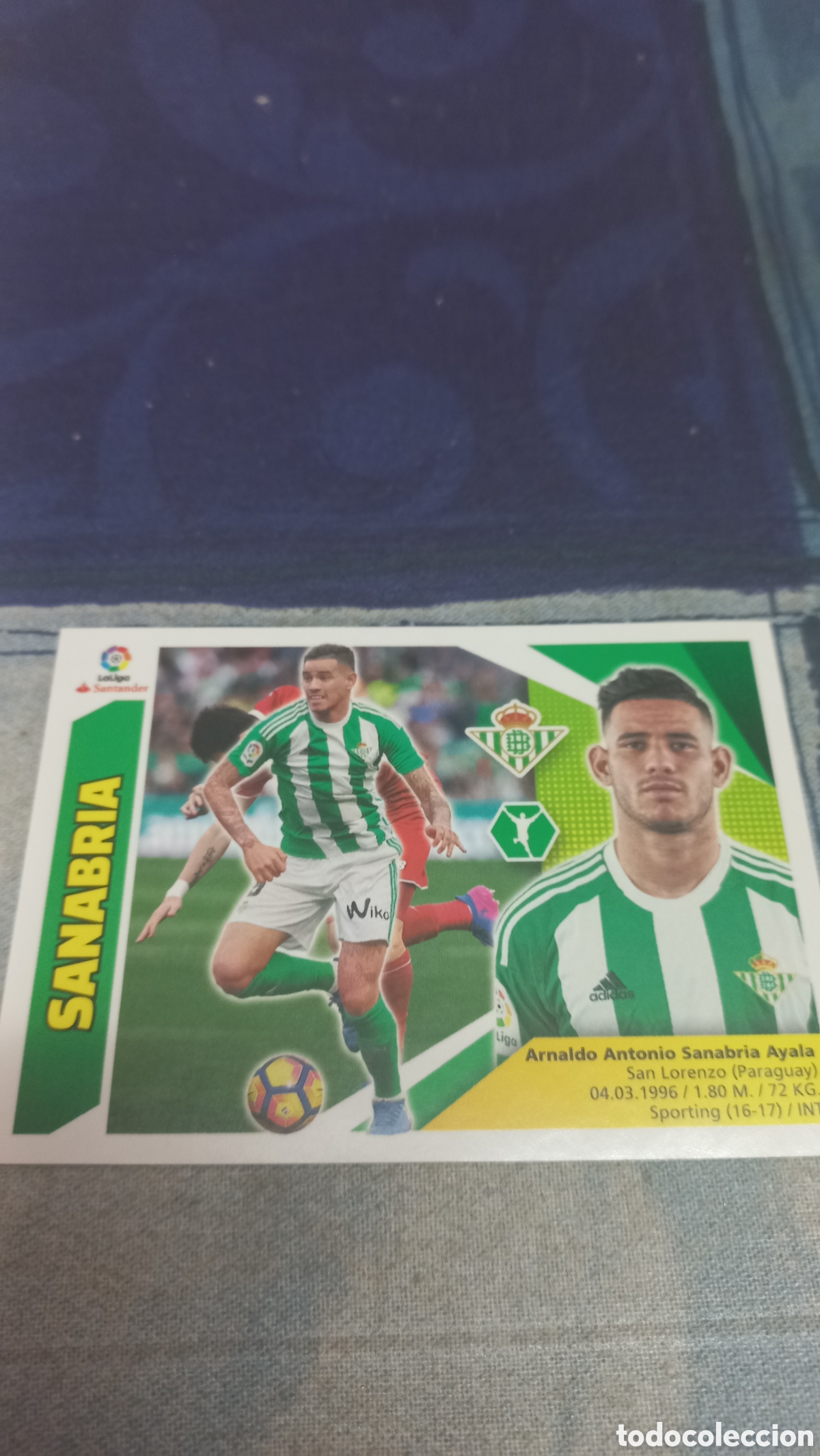 Cromos de F&uacute;tbol: Sanabria Betis 17 18 sin pegar
