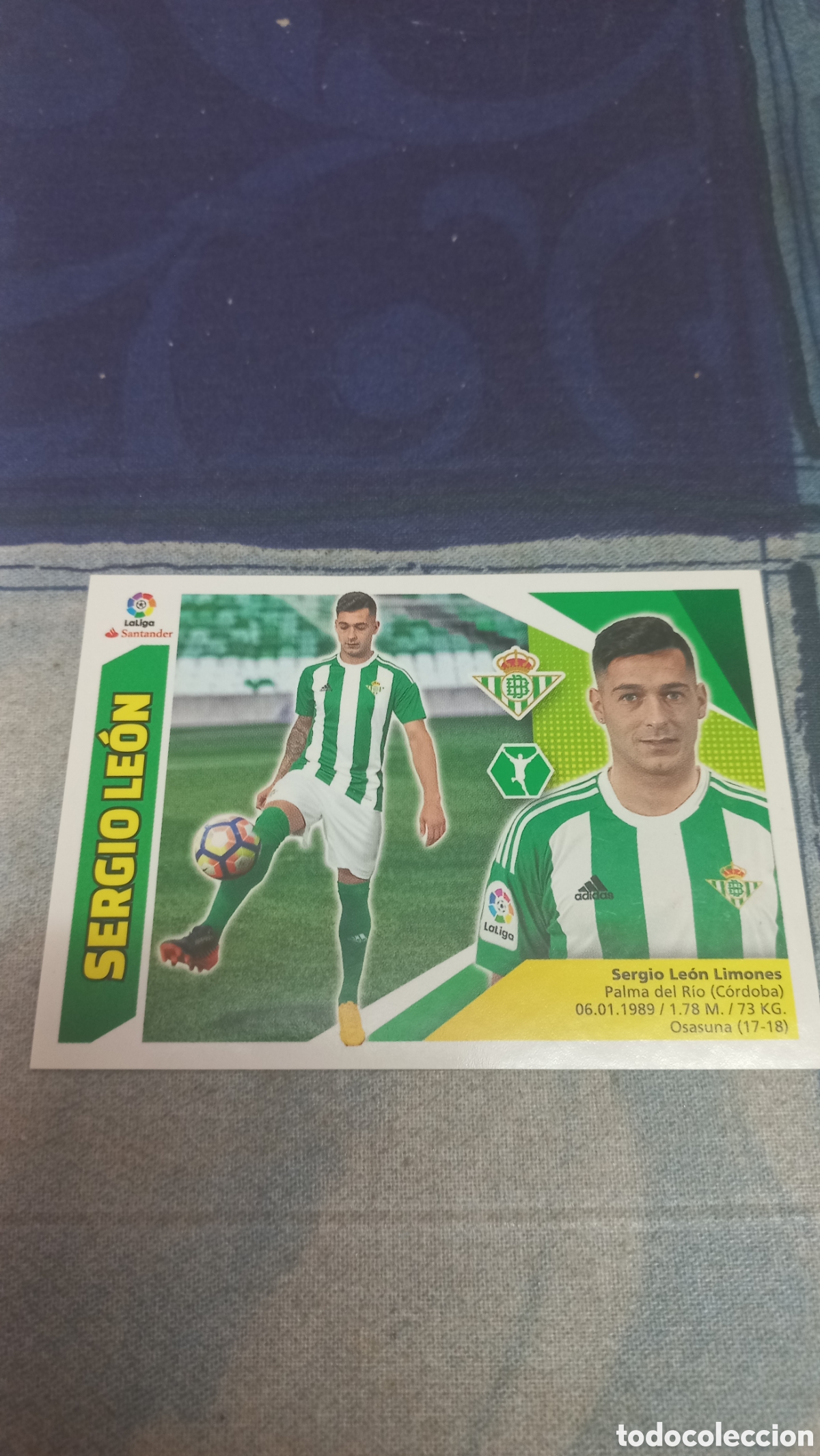 Cromos de F&uacute;tbol: Sergio Leon Betis 17 18 sin pegar