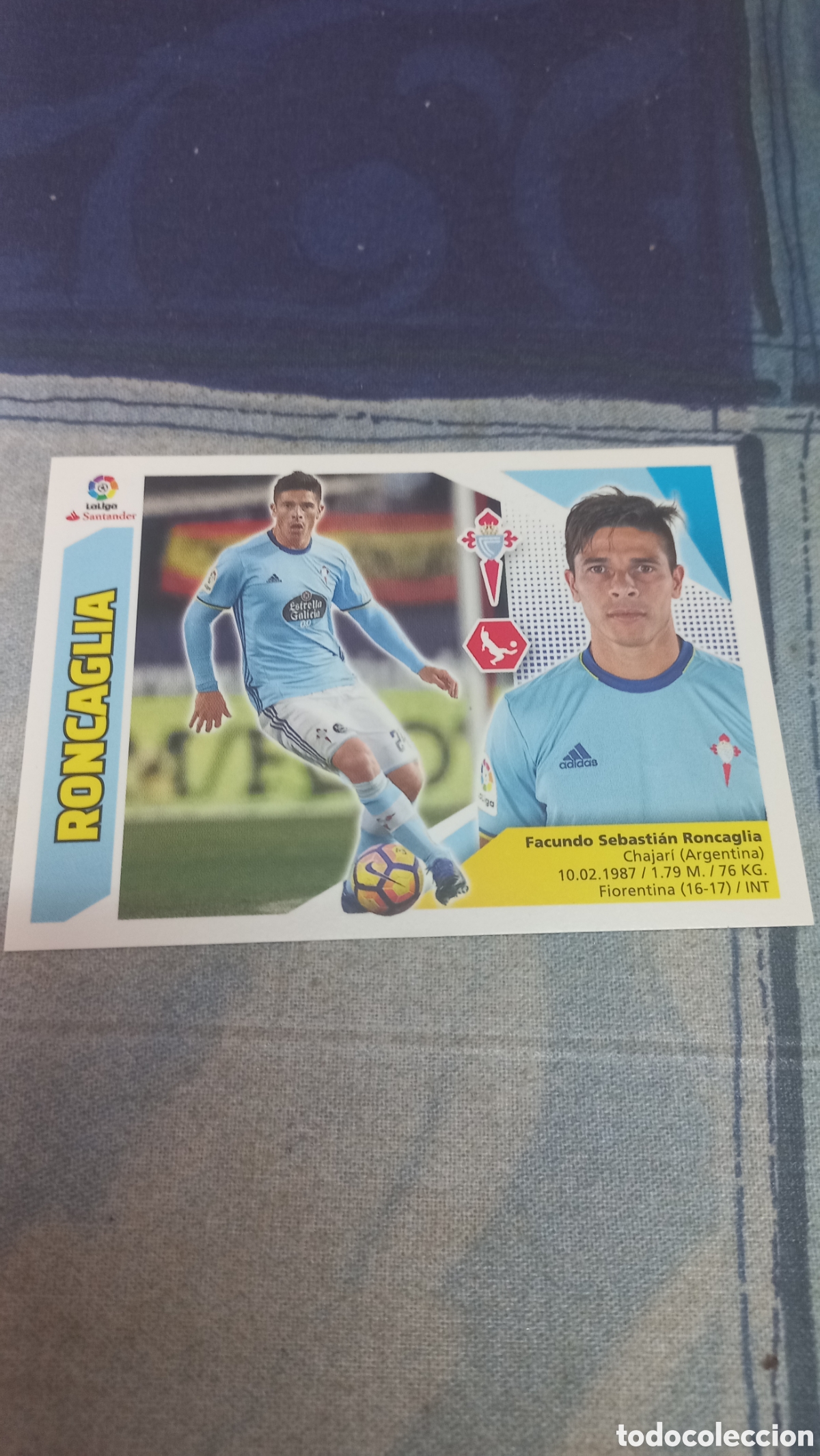 Cromos de F&uacute;tbol: Roncaglia Celta 17 18 sin pegar