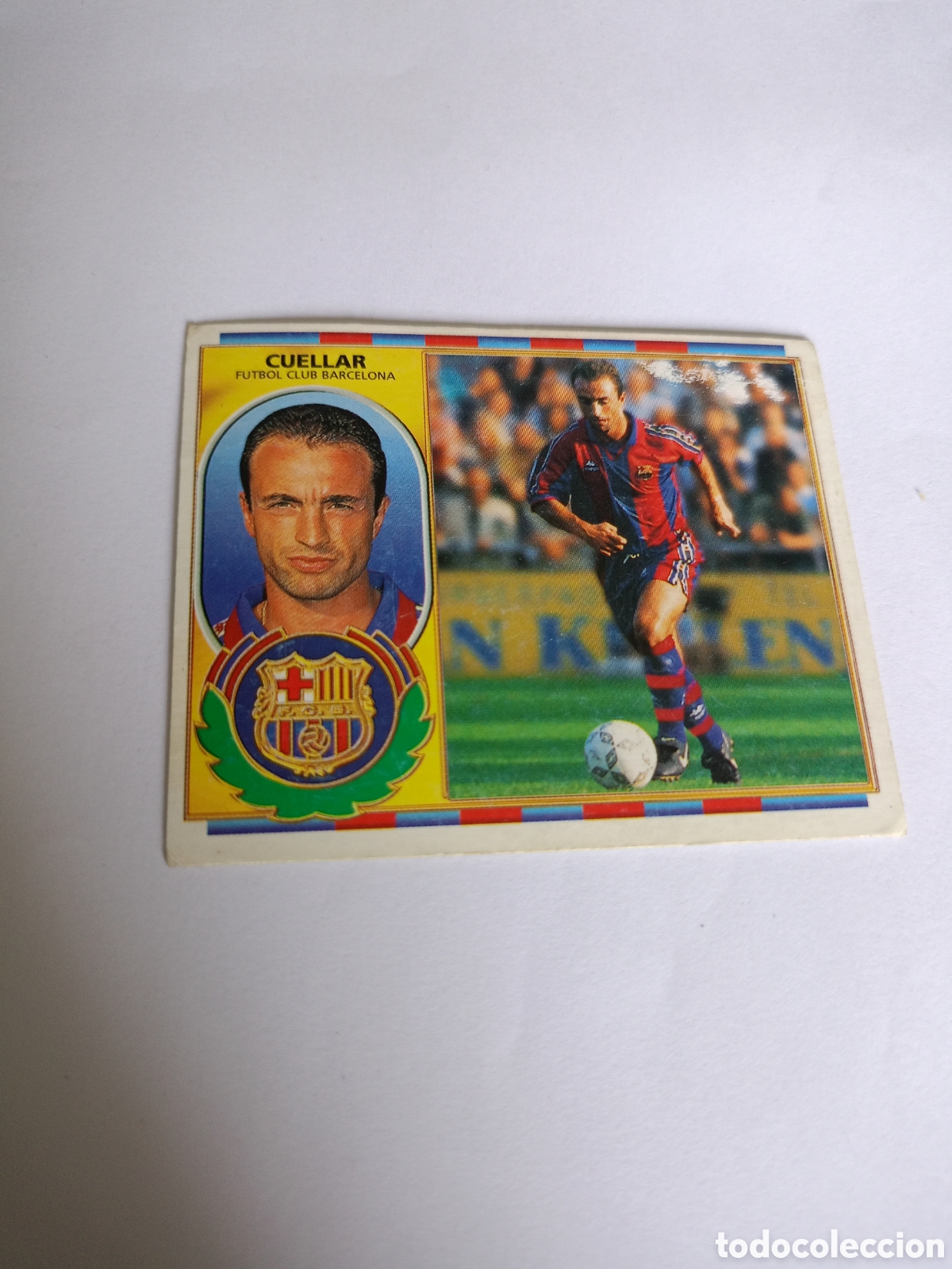 Fu&szlig;ball-Sticker: ESTE 96 97 CUELLAR BARCELONA 1996 1997 NUNCA PEGADO