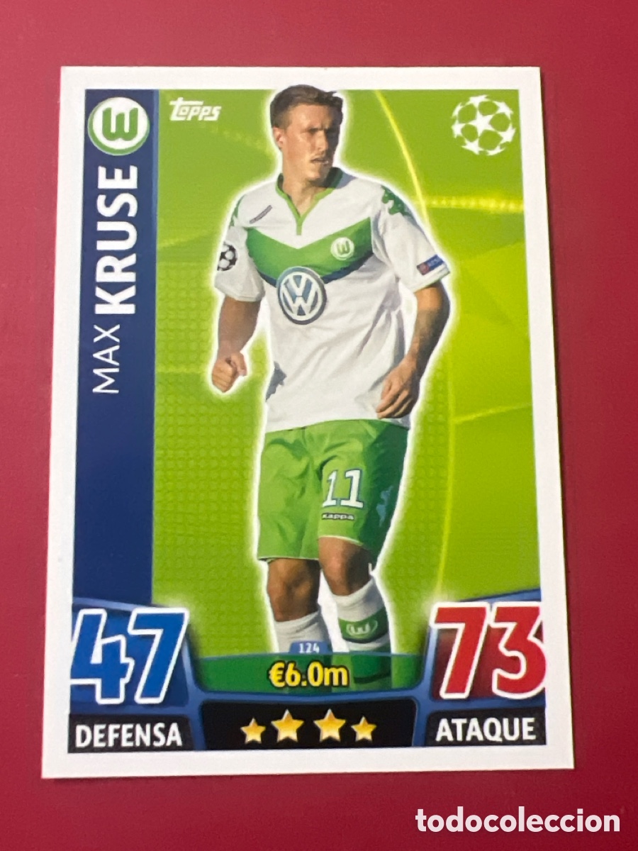 Fu&szlig;ball-Sticker: C500I. 124 MAX KRUSE VFL WOLFSBURG CROMOS CARDS UEFA CHAMPIONS LEAGUE TOPPS ATTAX 15 16 2015 2016