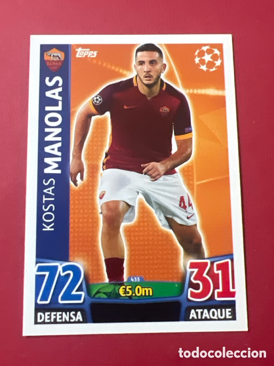 Cartes &agrave; collectionner de Football: C500R. 435 MANOLAS ROMA TOPPS MATCH ATTAX 2015 2016 CROMO 15 16 FUTBOL