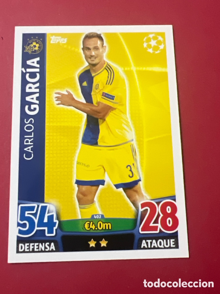 Cromos de f&uacute;tbol: C500S. 402 CARLOS GARCIA MACABBI TEL AVIV TOPPS MATCH ATTAX 2015 2016 CROMO 15 16 FUTBOL