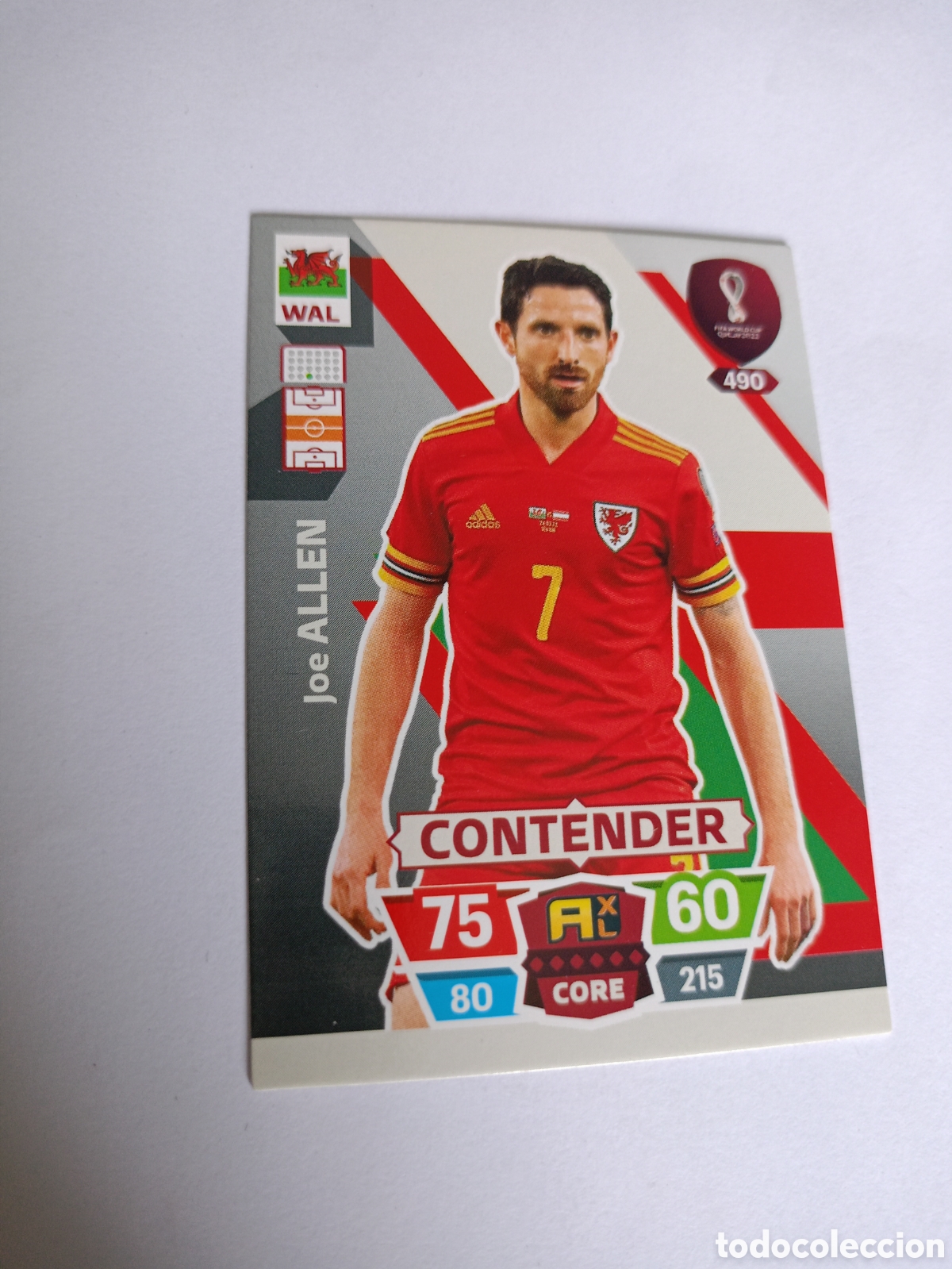 Cromos de Futebol: 490 Joe Allen, Gales, Contender, Panini Adrenalyn Mundial World Cup Catar Qatar 2022