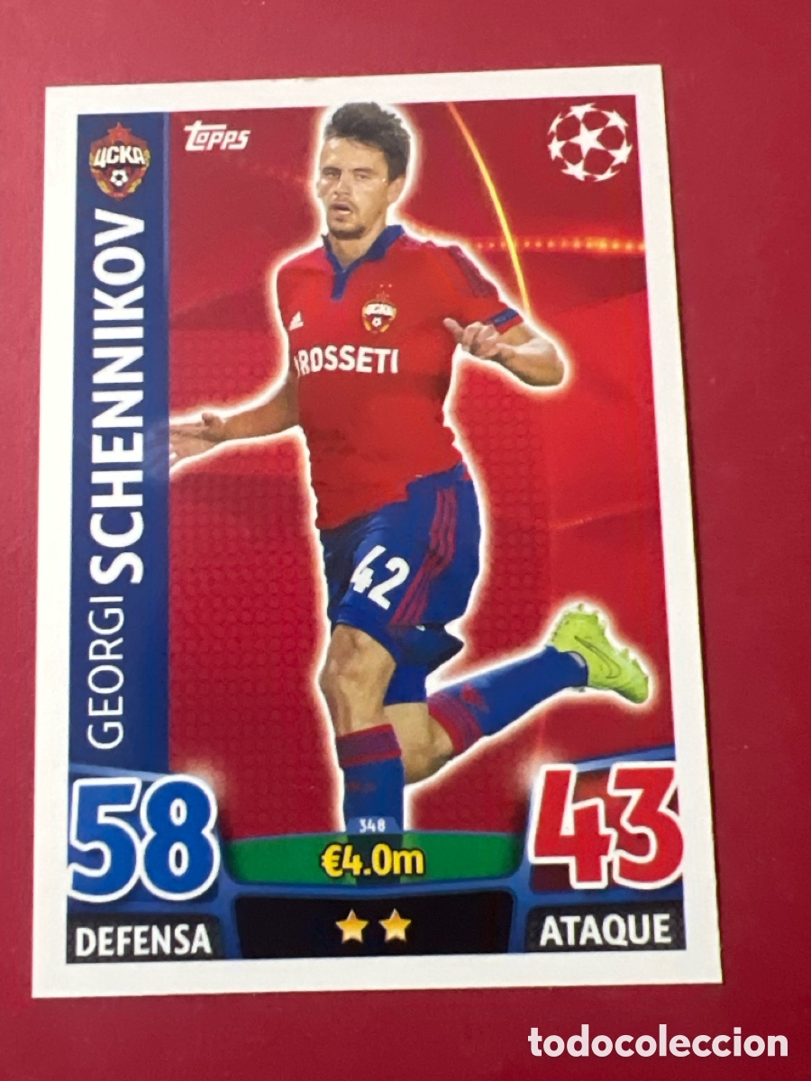 Cartes &agrave; collectionner de Football: C502. 348 SCHENNIKOV CSKA MOSCU TOPPS MATCH ATTAX 2015 2016 CROMO 15 16 FUTBOL