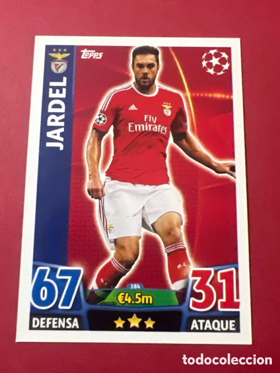 Cromos de Futebol: C514. CROMO DE JARDEL BENFICA 184 , 15-16 2015-2016 TOPPS MATCH ATTAX UEFA CHAMPIONS LEAGUE