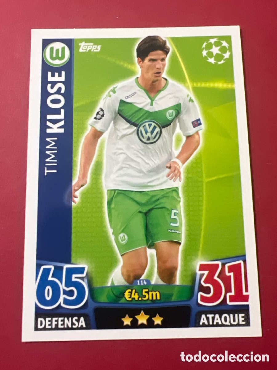 Cartes &agrave; collectionner de Football: C516. 114 KLOSE WOLFSBURGO TOPPS MATCH ATTAX 2015 2016 CROMO 15 16 FUTBOL -