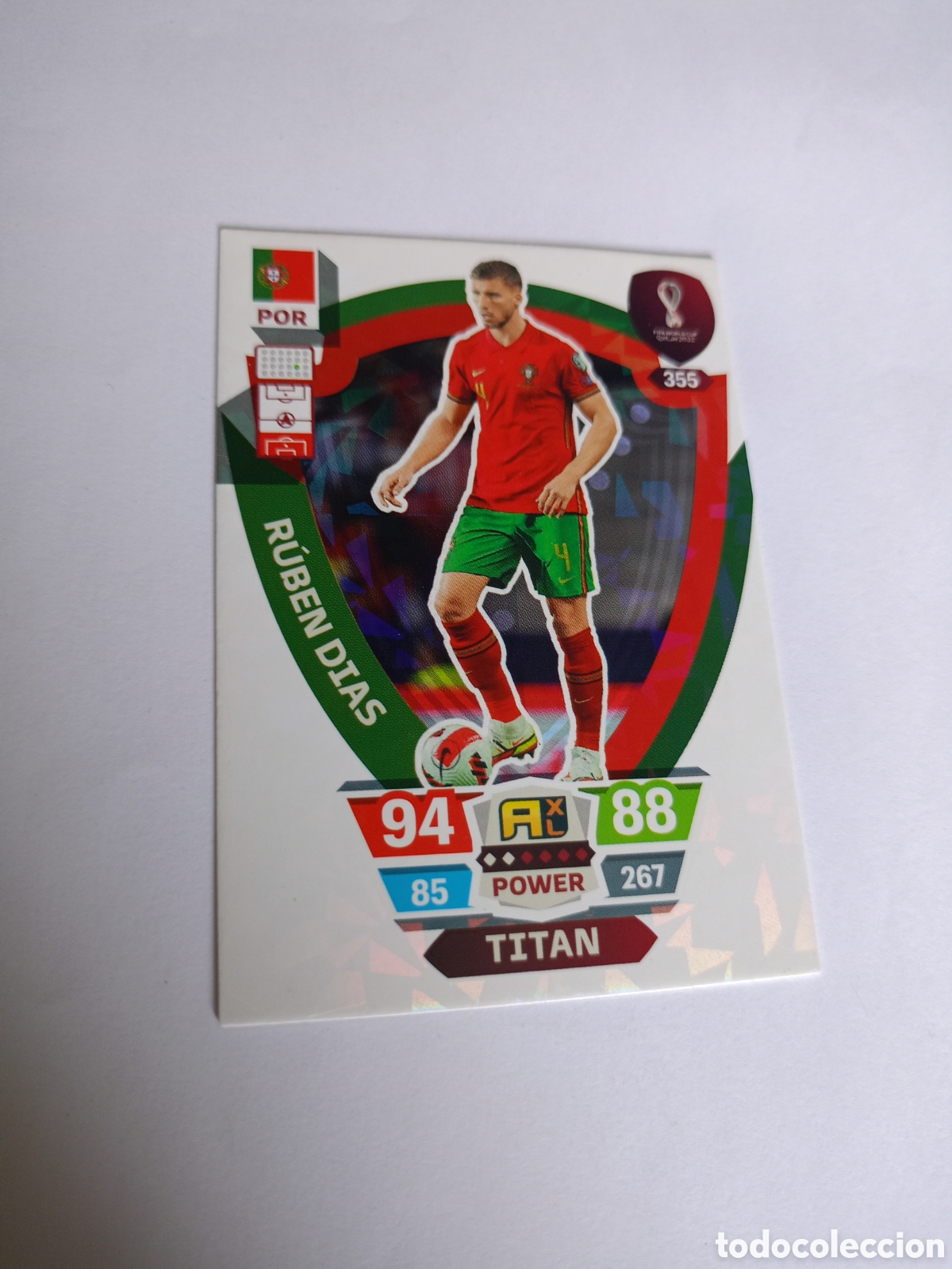 Cromos de F&uacute;tbol: 355 R&uacute;ben Dias, Portugal, Titan, Panini Adrenalyn XL Mundial World Cup Catar Qatar 2022